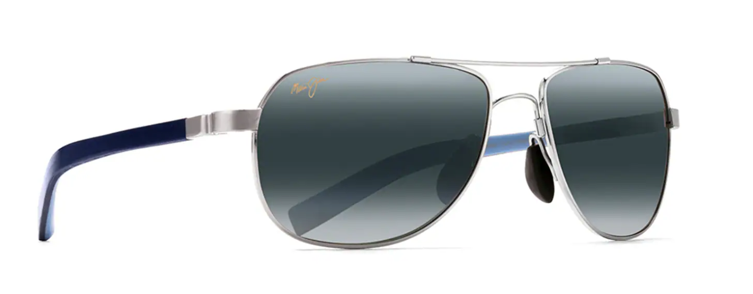 Maui Jim Guardrails Silver with Blue and Light Blue